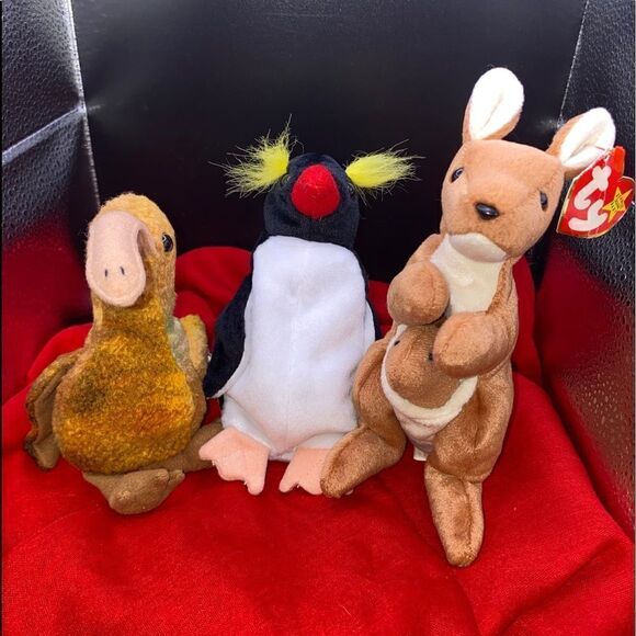 Ty BB Frigid the penguin, Beak the Kiwi, and Pouch the kangaroo - Picture 2 of 6